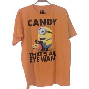 Despicable Me Minion Halloween‎ Orange T Shirt Candy That's All Eye Want XL